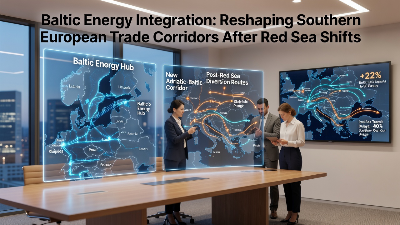 Container ships and rail terminals at a southern European port handling increased Baltic energy-related cargo